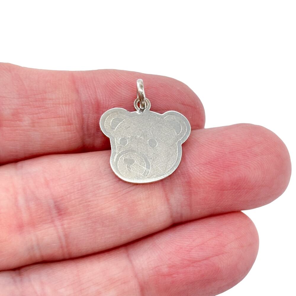 Vintage Sterling Silver 925 Engraved Teddy Bear Charm
